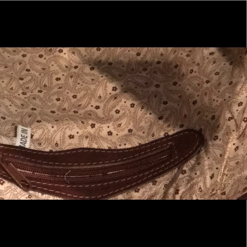 Brown Embossed Leather Shoulder Bag - Picture 3 of 10